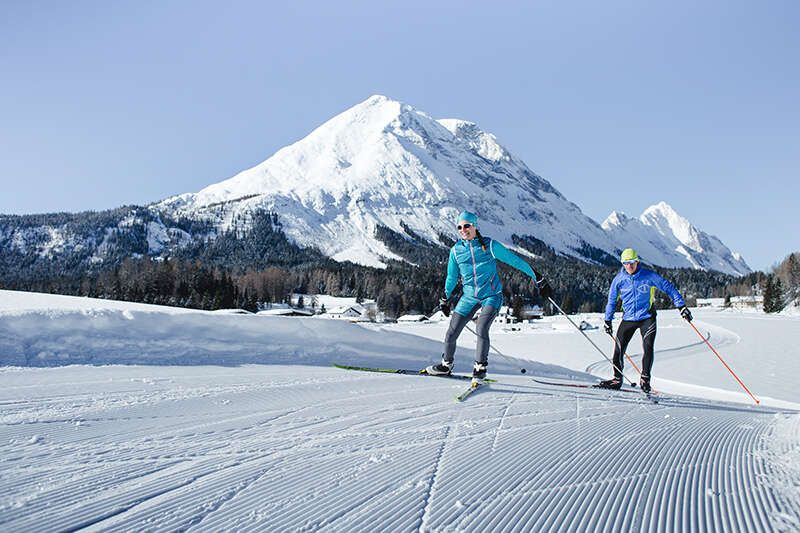 Cross-country skiing in Leutasch Plaik