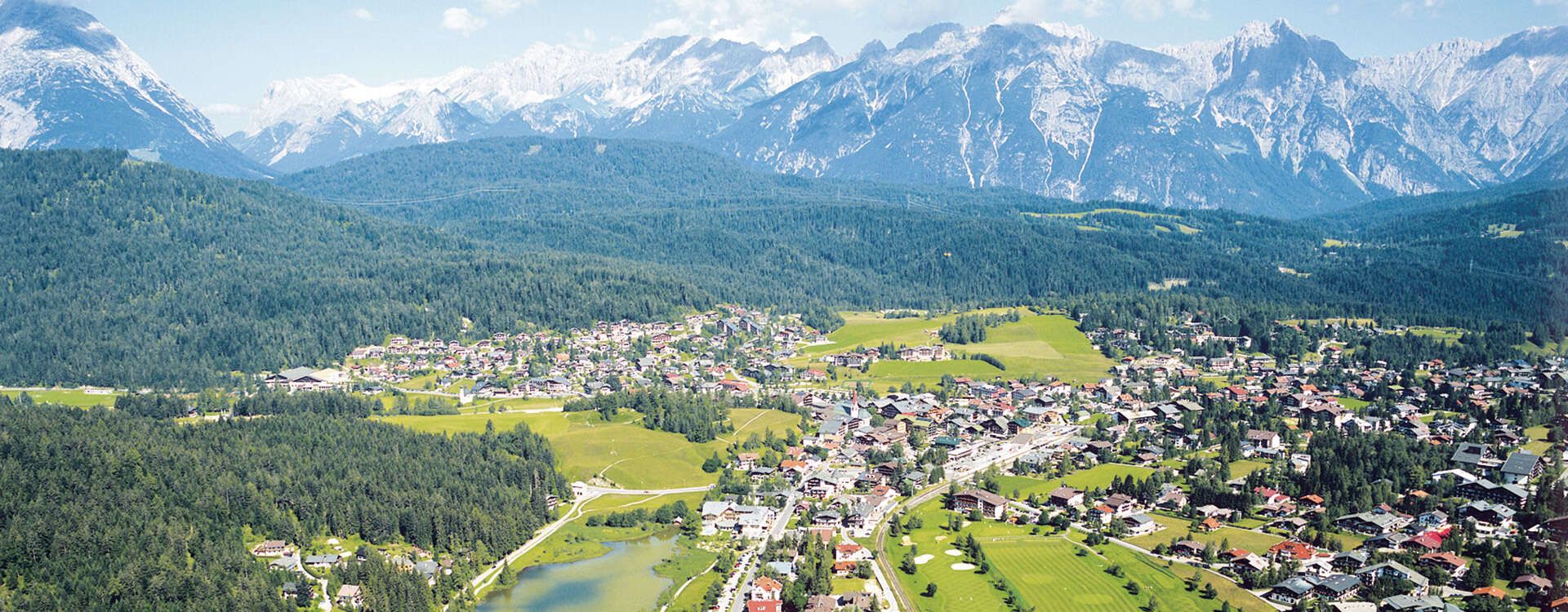 View of the Seefeld high plateau in summer